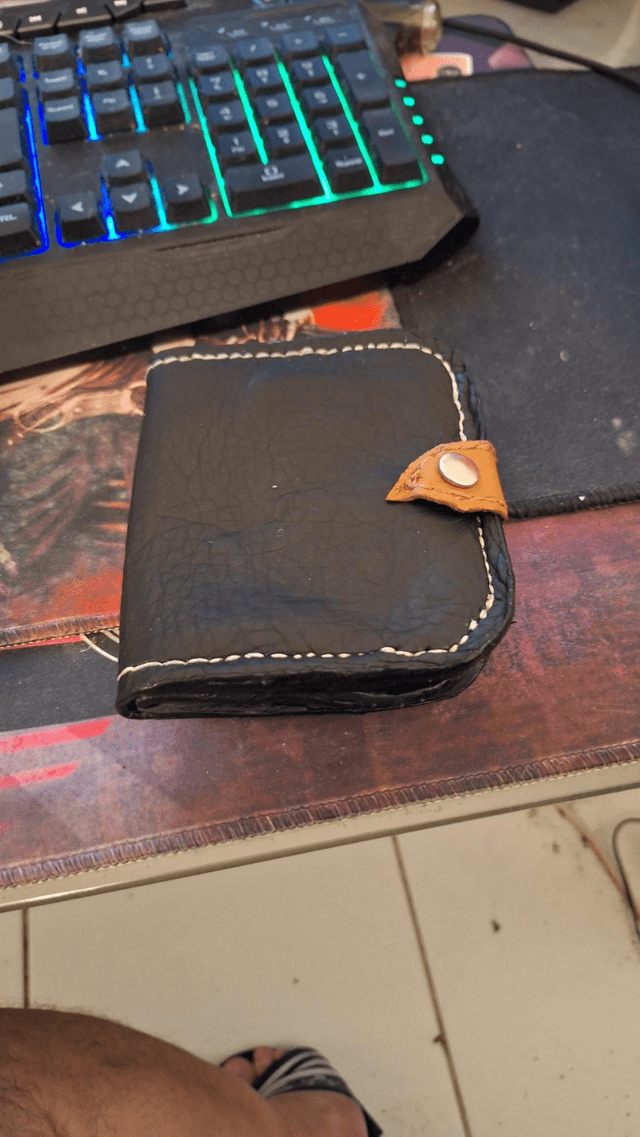 Portefeuille Cuir Marron Fait Main – Bicolore – Coutures Apparentes – Maroquinerie Homme