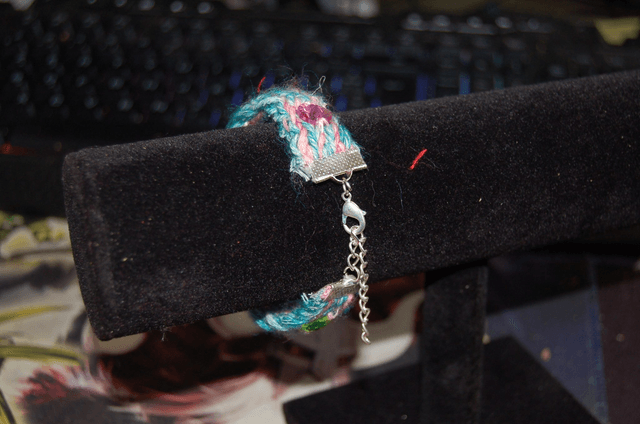 Bracelet Tressé Fait Main – Laine Turquoise Rose – Bijou Fantaisie Femme