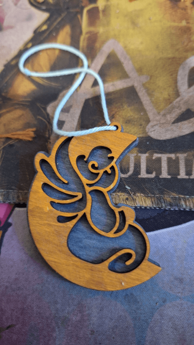 Décoration Ange en Bois Sculpté | Ornement Spirituel Noël | Pendentif Protection Artisanat
