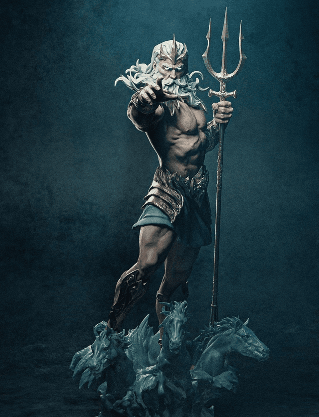 Figurine Poséidon 3D - Dieu Grec des Mers - Collection Mythologie