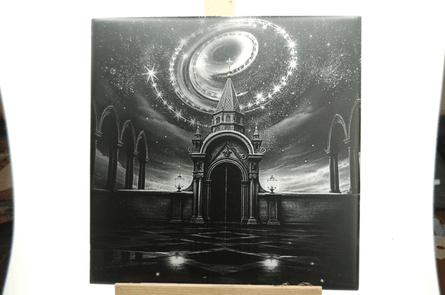 Gravure Galactique sur Carrelage 20x20 – Cathédrale Cosmique &amp; Spirale Stellaire