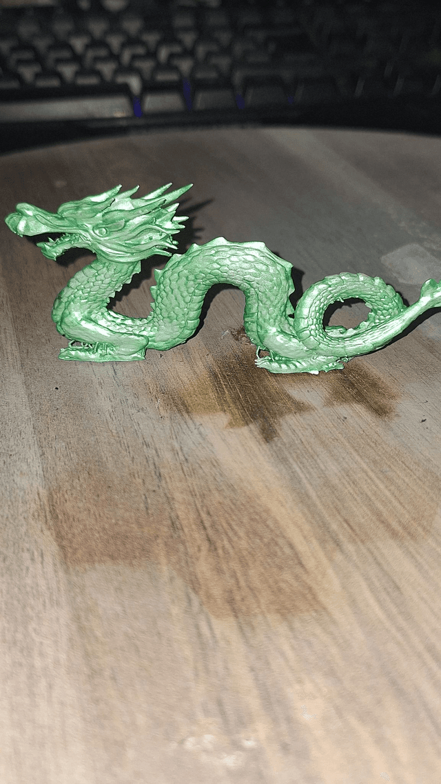  Figurine Dragon 3D - Modèle Vert Serpentiforme - Créature Fantastique