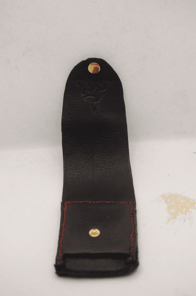 Porte-monnaie Cuir Noir Fait Main | Petit Portefeuille Compact Artisanat | Motif Celtique Discret | Cadeau Mixte Original
