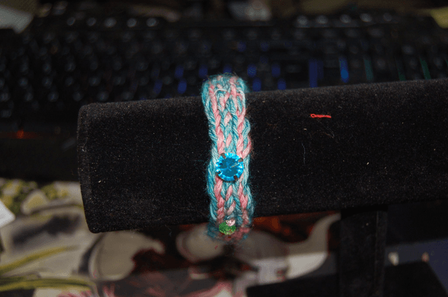 Bracelet Tressé Fait Main – Laine Turquoise Rose – Bijou Fantaisie Femme
